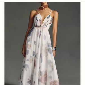 Geisha Designs V-neck Corset Tulle Dress